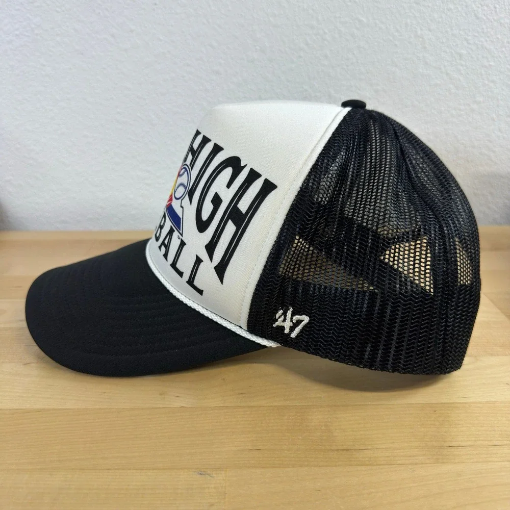 47 Brand Colorado Rockies Mile High Baseball Trucker Hat Black White Snapback